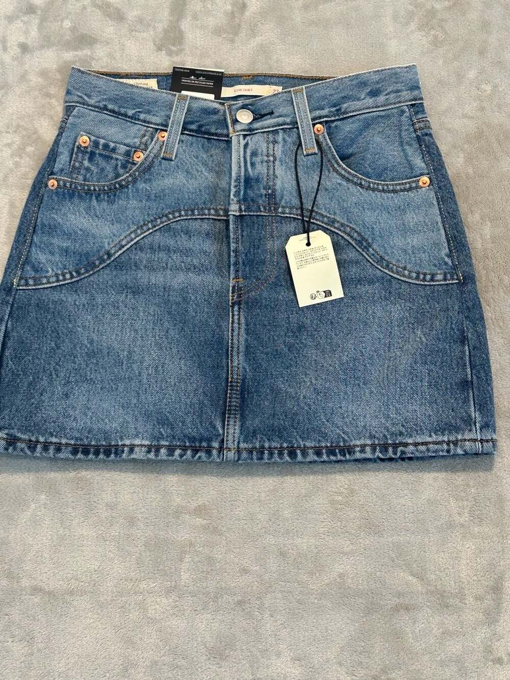 Levi's Icon Skirt Western Yoke Denim Mini Skirt Size 23
